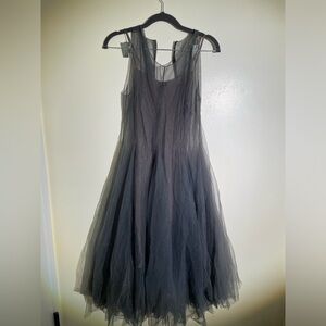Two pieces gray veil dress